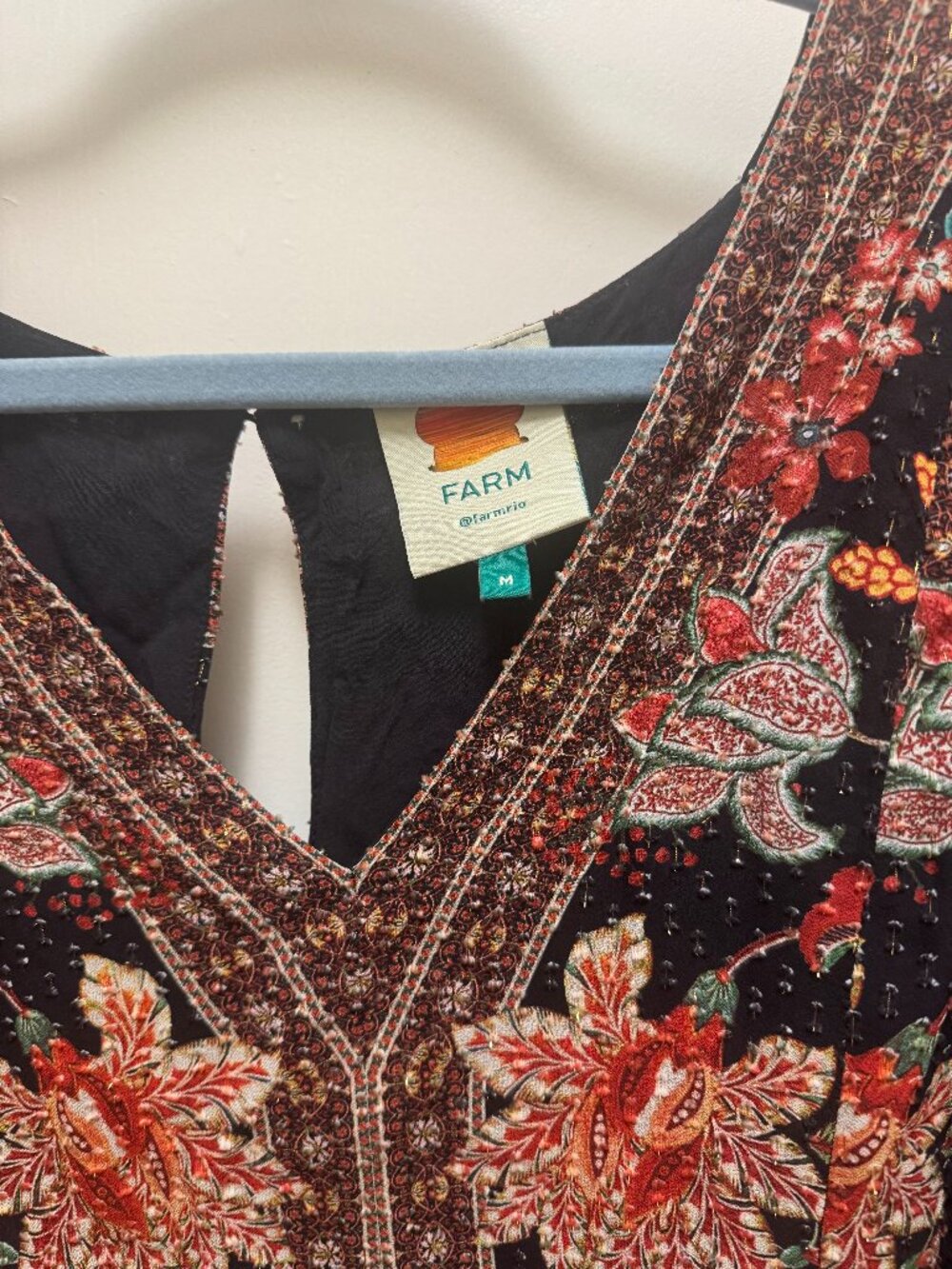 Farm Rio Black Textured Magic Blouse S/M - Picture 3 of 10
